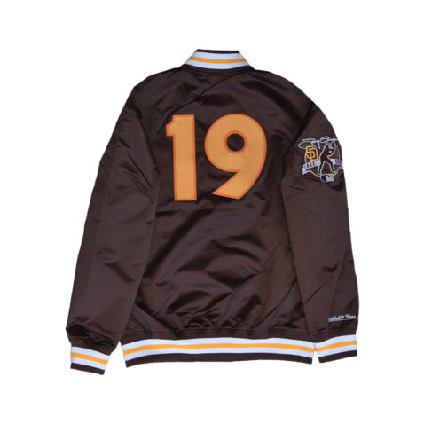 Mitchell & Ness San Diego Padres Legends Collection Tony Gwynn Vintage Logo Satin Jacket Brown - Image 2