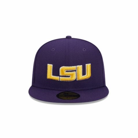 New Era 59Fifty LSU Tigers Fitted Hat Purple Gold - Image 2