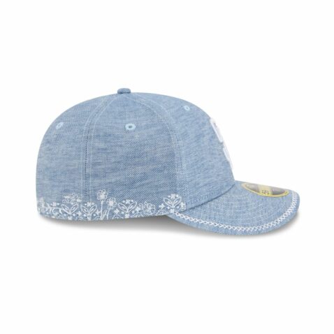 New Era 59Fifty Low Profile San Diego Padres Hand Stitched Chambray Fitted Hat Open Market Blue - Image 6