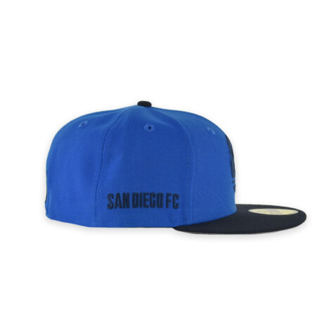 New Era 59Fifty San Diego Football Club SDFC Flow Logo Two Tone Fitted Hat Blue Azure Dark Navy - Image 6