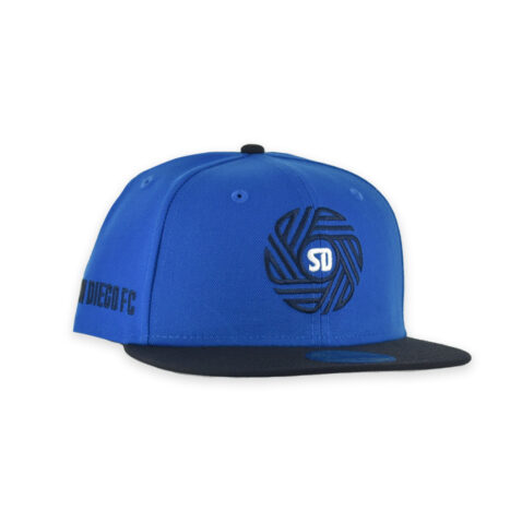 New Era 59Fifty San Diego Football Club SDFC Flow Logo Two Tone Fitted Hat Blue Azure Dark Navy - Image 3