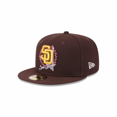 New Era 59Fifty San Diego Padres Neon Fitted Hat Brown Gold