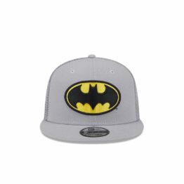 New Era 9Fifty Batman Mesh Trucker Snapback Hat Gray
