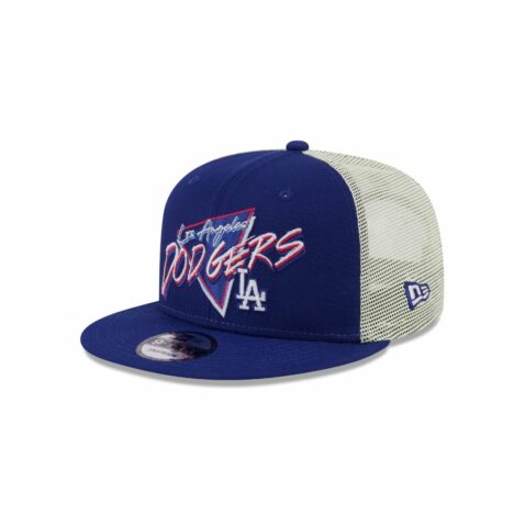 New Era 9Fifty Los Angeles Dodgers Neon Mesh Trucker Snapback Hat Dark Royal Blue