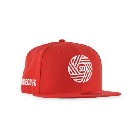 New Era 9Fifty San Diego Football Club SDFC Flow Logo Snapback Hat Front Door Red White - Image 3