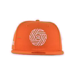 New Era 9Fifty San Diego Football Club SDFC Flow Logo Snapback Hat Rush Orange White