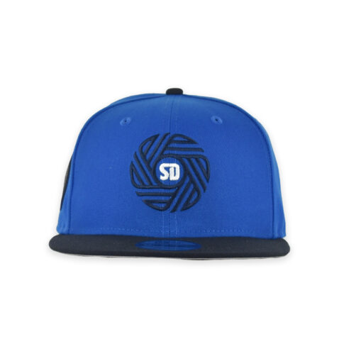 New Era 9Fifty San Diego Football Club SDFC Flow Logo Two Tone Snapback Hat Blue Azure Dark Navy - Image 2