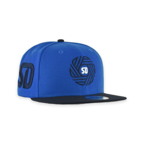 New Era 9Fifty San Diego Football Club SDFC Flow Logo Two Tone Snapback Hat Blue Azure Dark Navy - Image 3