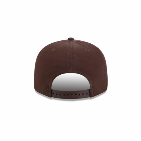 New Era 9Fifty San Diego Padres Canvas Split Panel Snapback Hat Brown Gold - Image 5