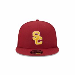New Era 9Fifty USC Trojans Mesh Trucker Snapback Hat Red Gold