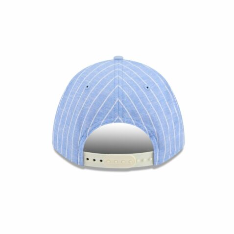New Era 9Forty M-Crown Los Angeles Dodgers Pinstripe Linen Snapback Hat Open Market Blue - Image 5