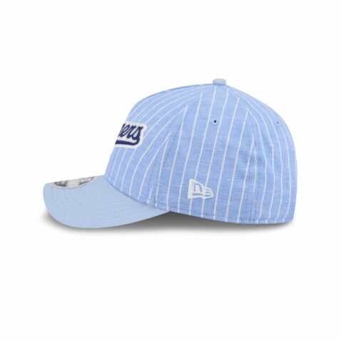 New Era 9Forty M-Crown Los Angeles Dodgers Pinstripe Linen Snapback Hat Open Market Blue - Image 4
