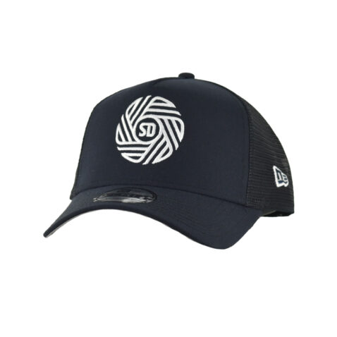 New Era 9Forty San Diego Football Club SDFC Flow Logo A-Frame Mesh Trucker Snapback Hat Dark Navy White