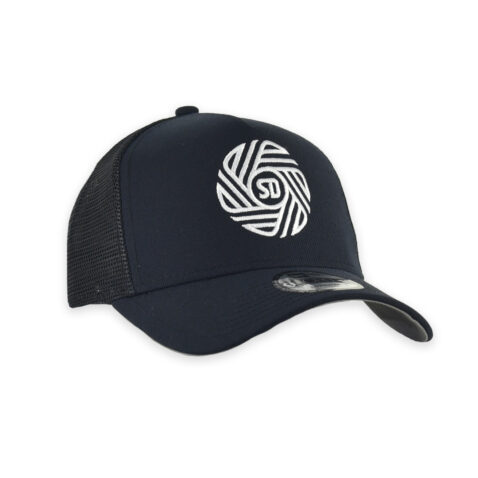 New Era 9Forty San Diego Football Club SDFC Flow Logo A-Frame Mesh Trucker Snapback Hat Dark Navy White - Image 3