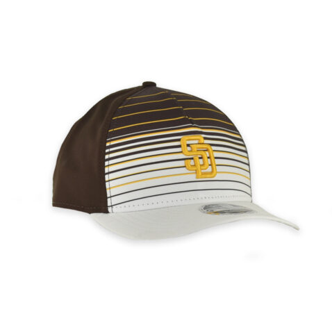 New Era 9Forty San Diego Padres Gradient A-Frame Snapback Hat Brown Gold White - Image 3