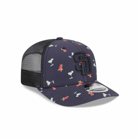 New Era 9Seventy San Diego Padres Pattern Snapback Hat Dark Blue - Image 3