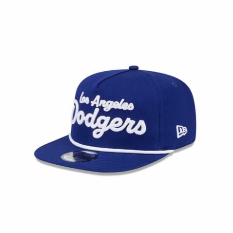 New Era Golfer Los Angeles Dodgers Team Text Snapback Hat Dark Royal Blue