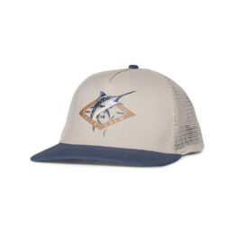Salty Crew Diamond Marlin Mesh Trucker Snapback Hat Oyster Slate