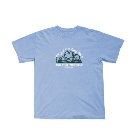 The Quiet Life Good Books Short Sleeve T-Shirt Washed Blue