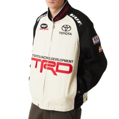 HUF x Toyota TRD Podium Racing Jacket White Black - Image 9