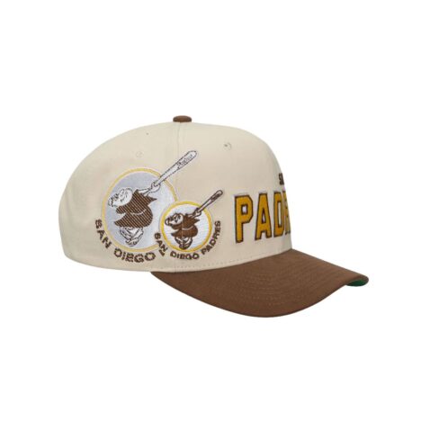 Mitchell & Ness San Diego Padres MLB Big Time Pro Snapback Hat Off White