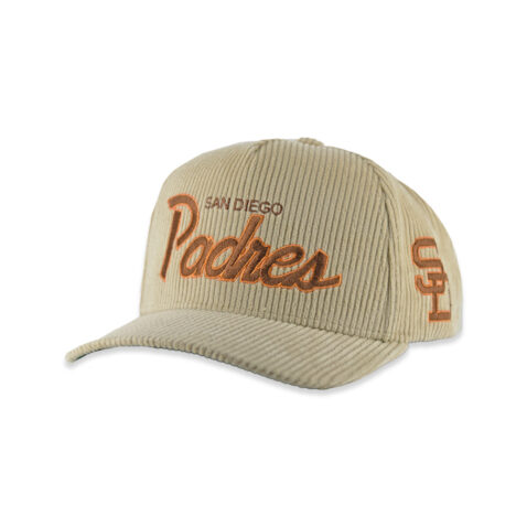 Mitchell & Ness San Diego Padres MLB Cord Off Pro Cooperstown Snapback Hat Off White