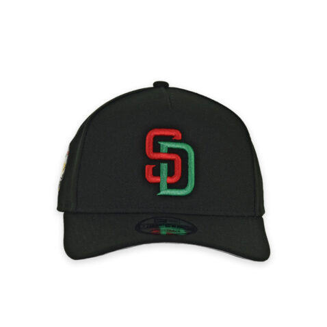 New Era 9Forty San Diego Padres A-Frame Snapback Hat Black Red Green - Image 2