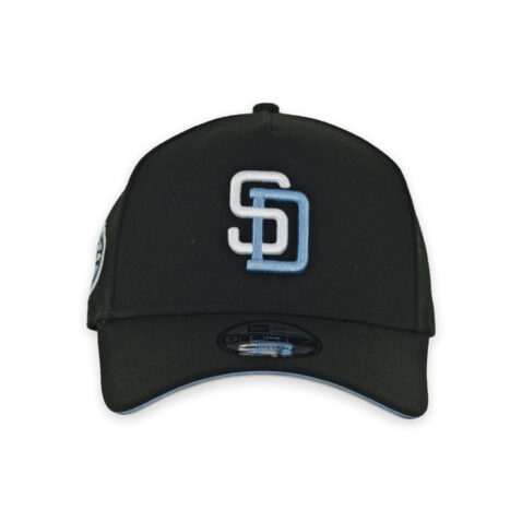 New Era 9Forty San Diego Padres A-Frame Snapback Hat Black Light Blue - Image 2