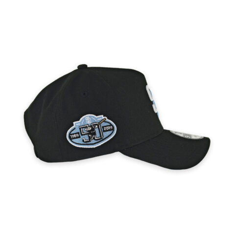 New Era 9Forty San Diego Padres A-Frame Snapback Hat Black Light Blue - Image 6