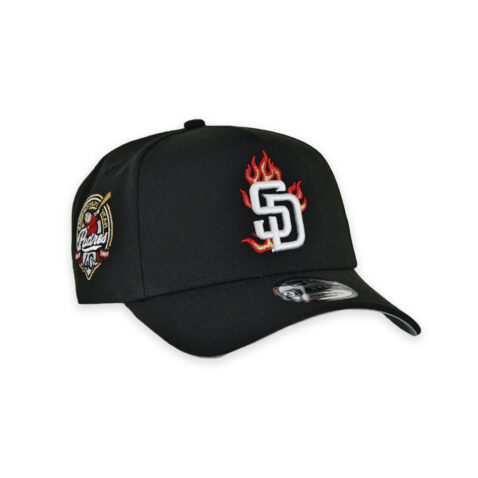 New Era 9Forty San Diego Padres A-Frame En Fuego Snapback Hat Black White - Image 3