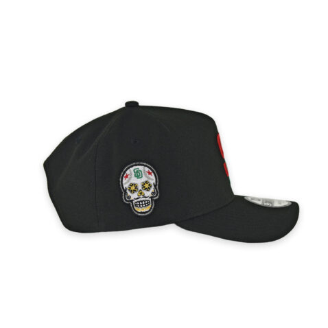 New Era 9Forty San Diego Padres A-Frame Snapback Hat Black Red Green - Image 6