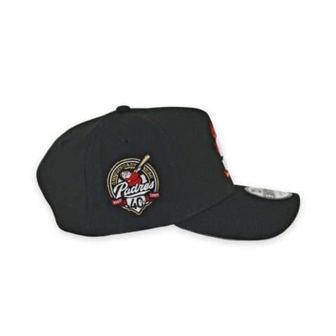 New Era 9Forty San Diego Padres A-Frame En Fuego Snapback Hat Black White - Image 6