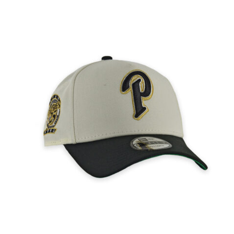 New Era 9Forty San Diego Padres A-Frame P Logo Two Tone Snapback Hat Chrome White Black - Image 3