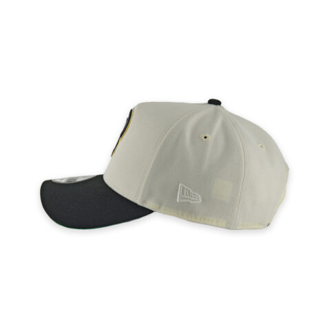 New Era 9Forty San Diego Padres A-Frame P Logo Two Tone Snapback Hat Chrome White Black - Image 4