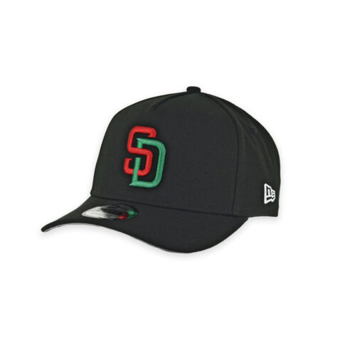 New Era 9Forty San Diego Padres A-Frame Snapback Hat Black Red Green