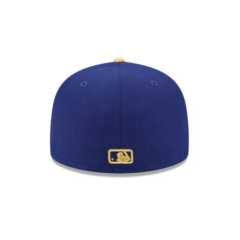 New Era 59Fifty Los Angeles Dodgers Gold Collection World Series Champion Side Patch Fitted Hat Dark Royal Blue Gold - Image 5