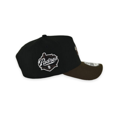 New Era 9Forty San Diego Padres Swinging Friar Two Tone A-Frame Snapback Hat Black Brown - Image 6