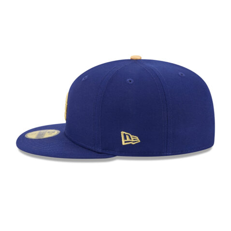 New Era 59Fifty Los Angeles Dodgers Gold Collection World Series Champion Side Patch Fitted Hat Dark Royal Blue Gold - Image 4
