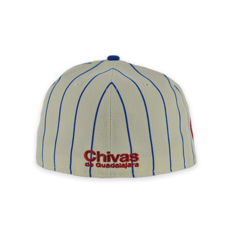 New Era 59Fifty Chivas De Guadalajara LMX Retro Pinstripe Fitted Hat Chrome White Royal Blue - Image 5