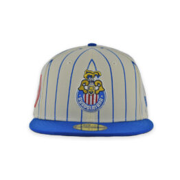 New Era 59Fifty Chivas De Guadalajara LMX Retro Pinstripe Fitted Hat Chrome White Royal Blue