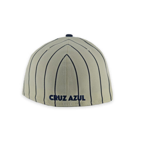 New Era 59Fifty Club Cruz Azul LMX Retro Pinstripe Fitted Hat Chrome White Dark Navy - Image 5