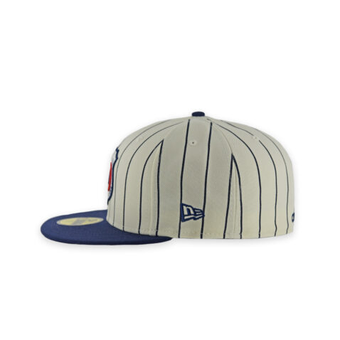 New Era 59Fifty Club Cruz Azul LMX Retro Pinstripe Fitted Hat Chrome White Dark Navy - Image 4