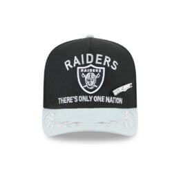 New Era 59Fifty Las Vegas Raiders NFL 2025 Draft A-Frame Fitted Hat Black Silver