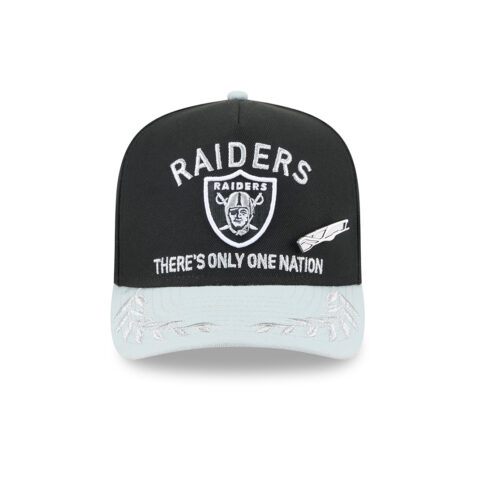 New Era 59Fifty Las Vegas Raiders NFL 2025 Draft A-Frame Fitted Hat Black Silver - Image 2