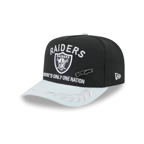 New Era 59Fifty Las Vegas Raiders NFL 2025 Draft A-Frame Fitted Hat Black Silver
