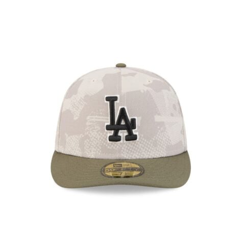 New Era 59Fifty Los Angeles Dodgers Armed Forces Day 2025 Fitted Hat Camo New Olive - Image 2