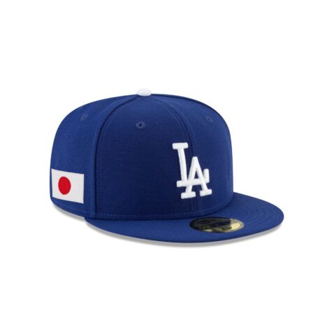 New Era 59Fifty Los Angeles Dodgers Japan Fitted Hat Dark Royal Blue White - Image 3
