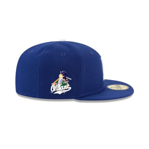 New Era 59Fifty Los Angeles Dodgers Ohtani Batting Cartoon Fitted Hat Dark Royal Blue White - Image 6
