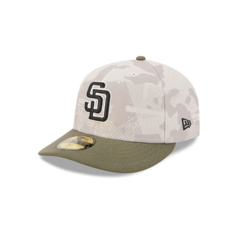 New Era 59Fifty San Diego Padres Armed Forces Day 2025 Fitted Hat Camo New Olive