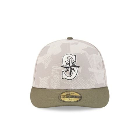 New Era 59Fifty Seattle Mariners Armed Forces Day 2025 Fitted Hat Camo New Olive - Image 2